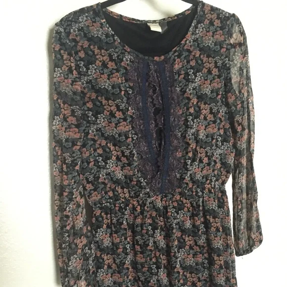 ROXY Chiffon Long Sleeve Dress - Picture 6 of 10